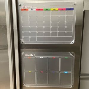 2 pack weekly&monthly calendar acrylic plan board  16.5 x 11.8 inches